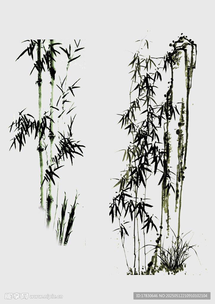 水墨風(fēng)竹子繪畫作品