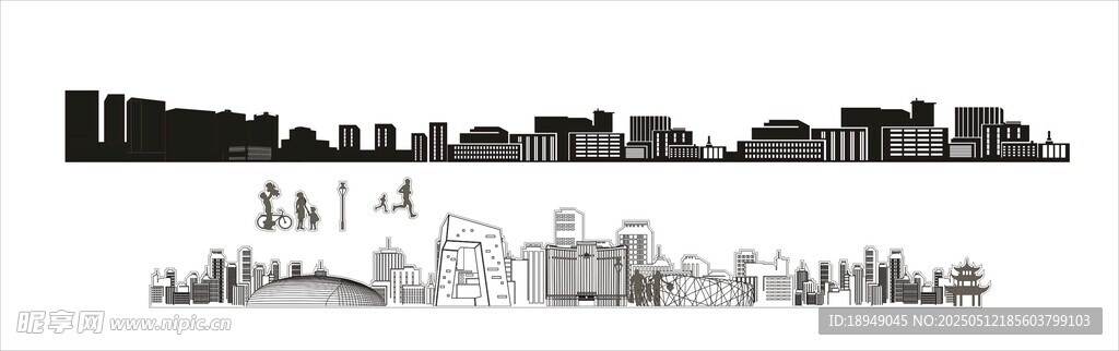 城市建筑剪影