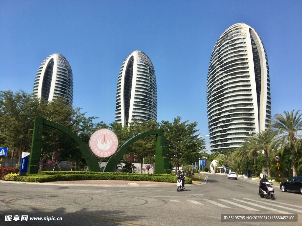 三亞地標建筑城市風光