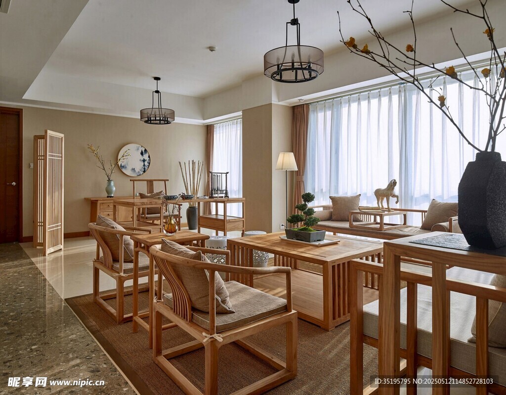中式風格餐廳室內場景