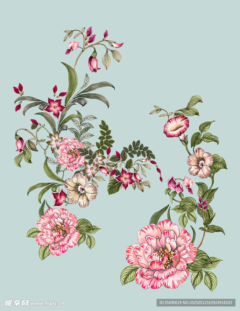花卉刺繡圖案設計