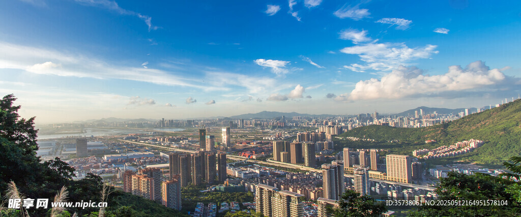 山城壯麗城市景觀全景