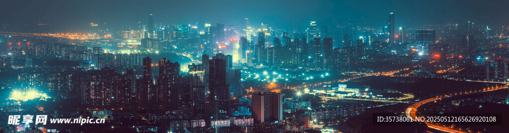 城市璀璨夜景燈光秀