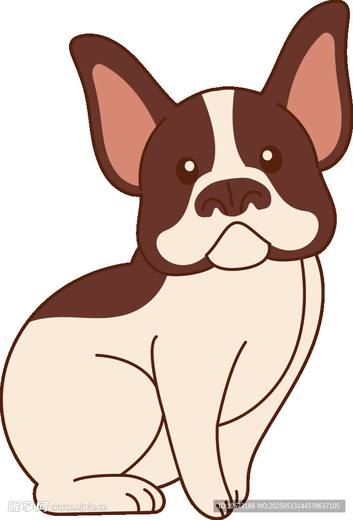 可愛法國斗牛犬卡通形象