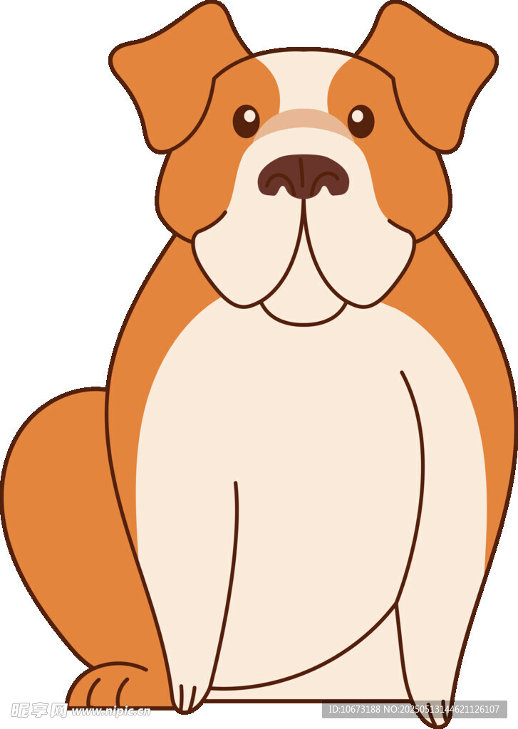 坐著的可愛斗牛犬
