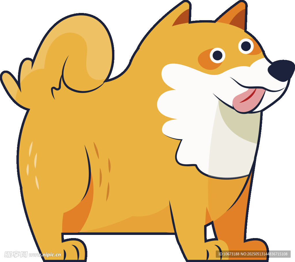 可愛站立柴犬卡通形象