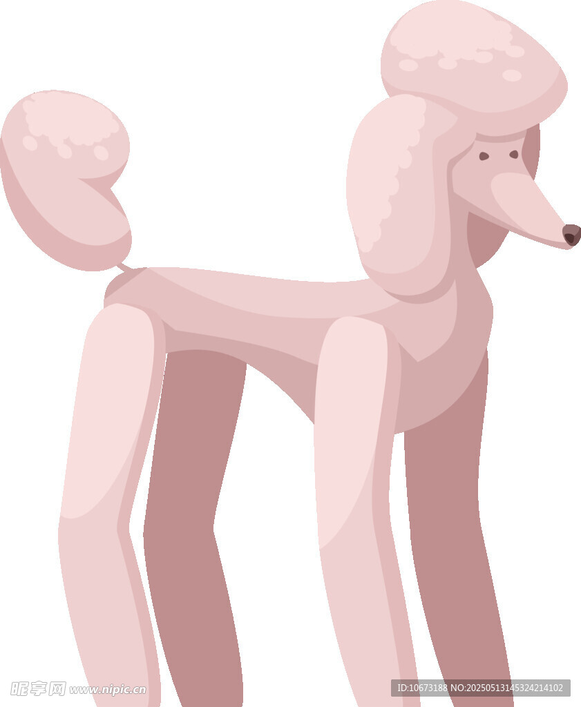 粉色貴賓犬卡通形象