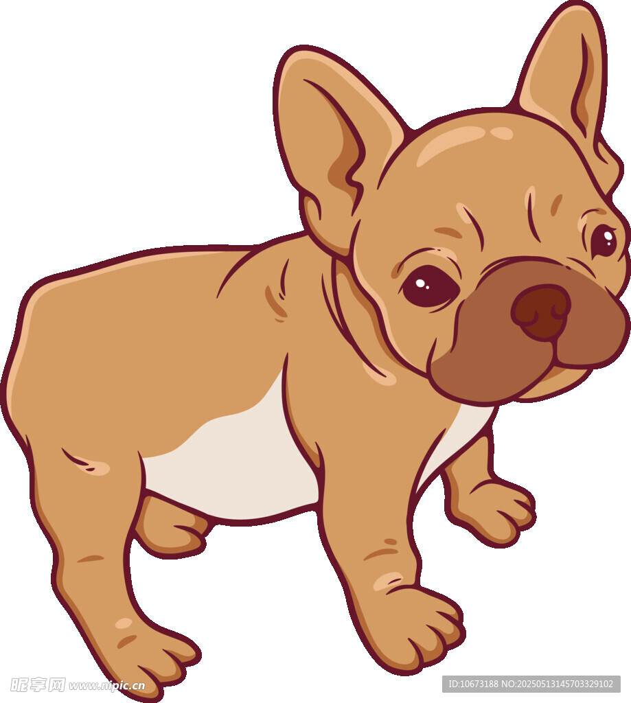 可愛法國斗牛犬卡通形象