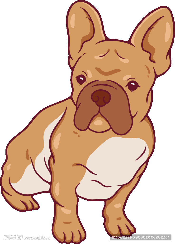 可愛法國斗牛犬卡通形象