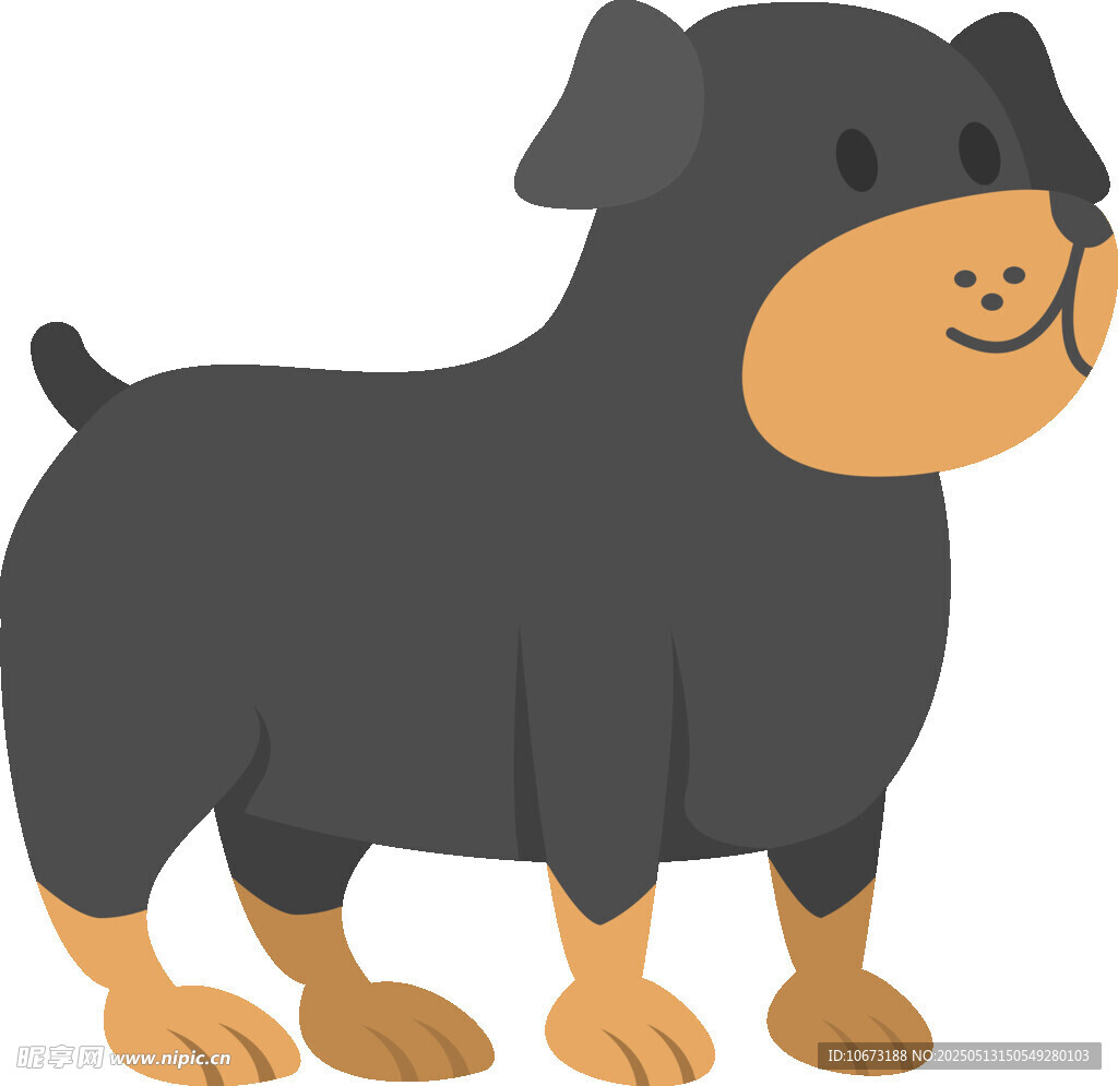 可愛羅威納犬卡通形象