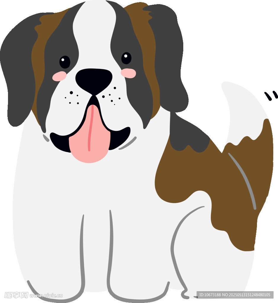 可愛圣伯納犬卡通形象