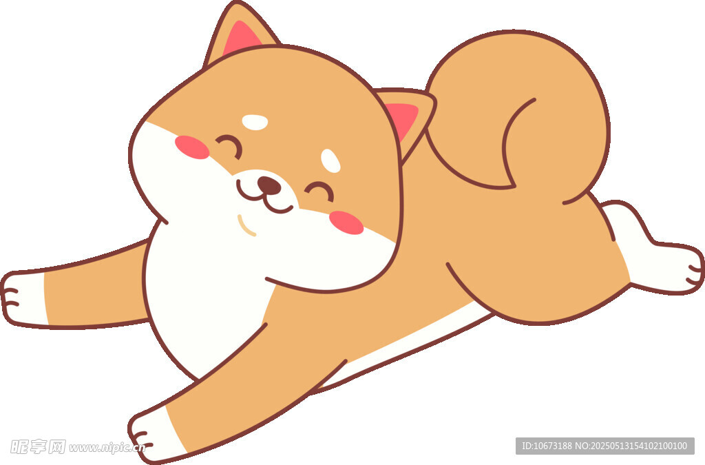 趴著的可愛柴犬