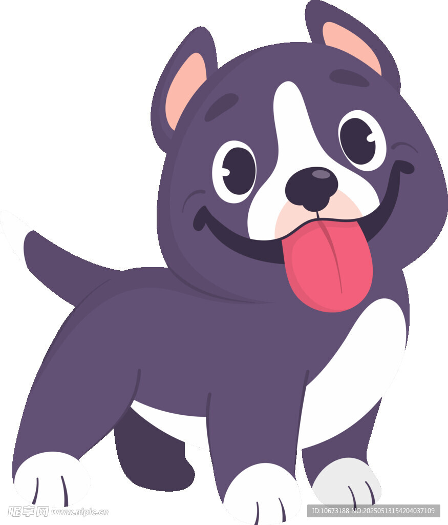 可愛卡通斗牛犬形象