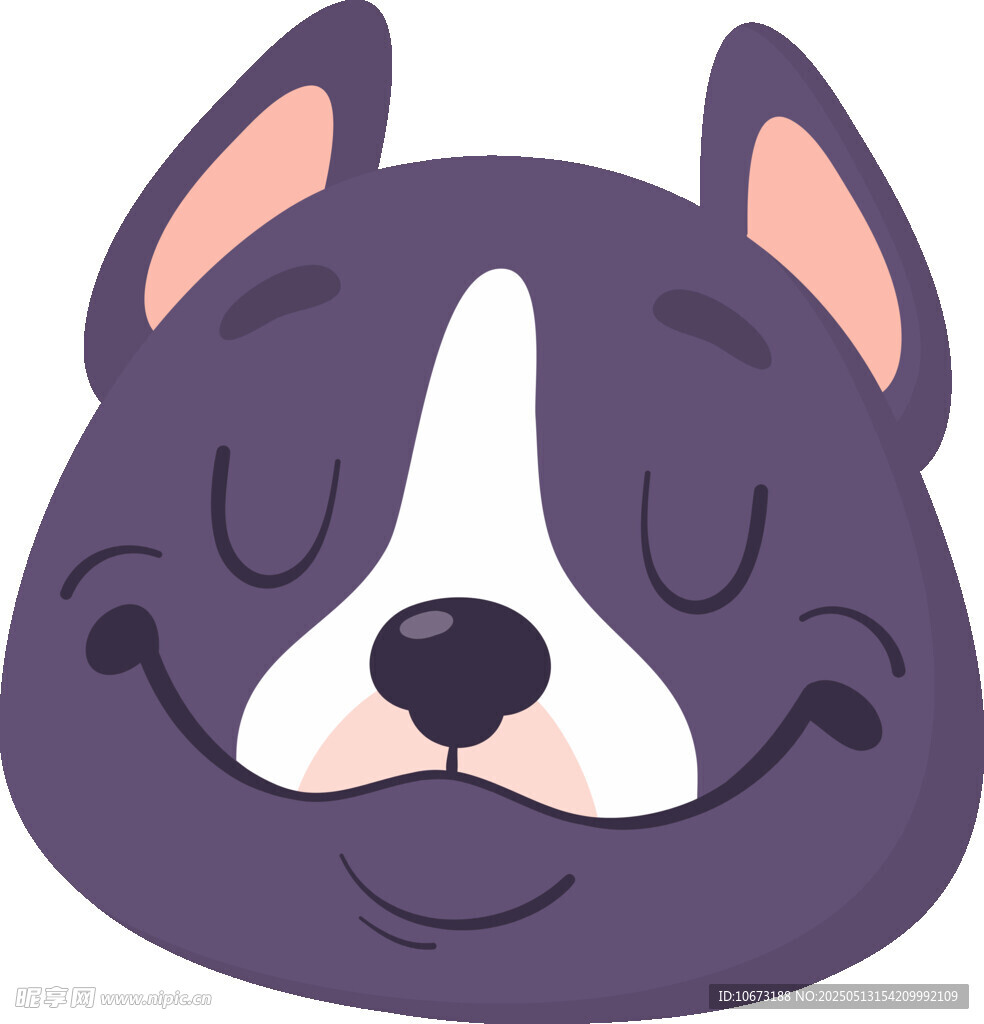 可愛閉眼小狗頭像