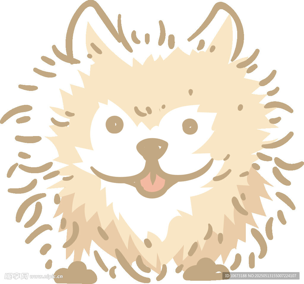 可愛蓬松小狗插畫