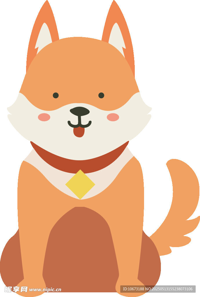 可愛坐著的柴犬插畫