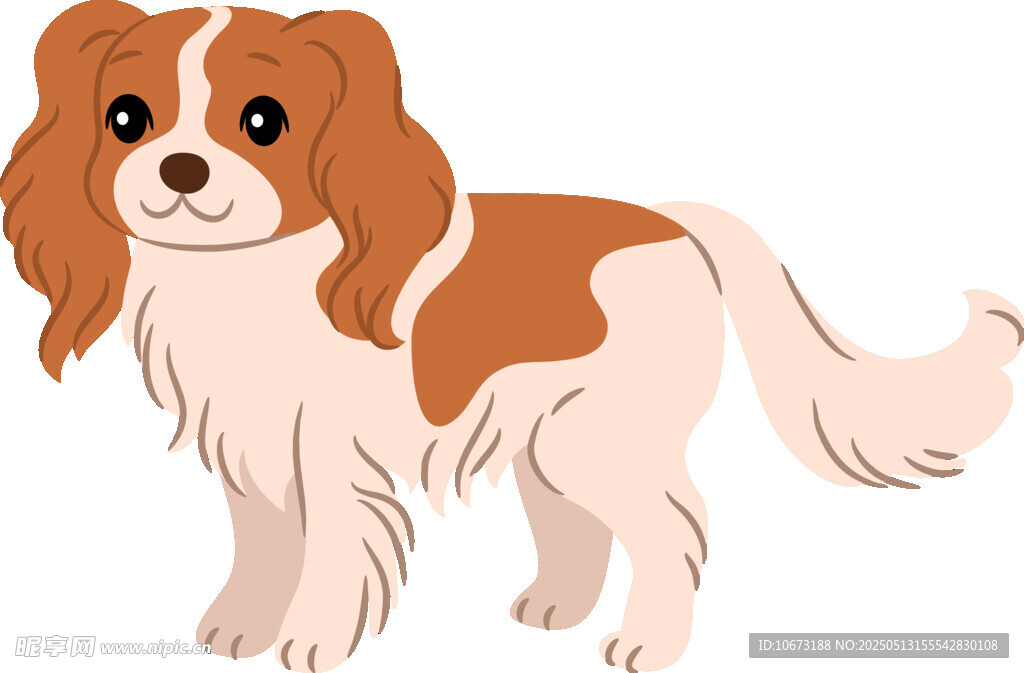 可愛查理士王小獵犬插畫