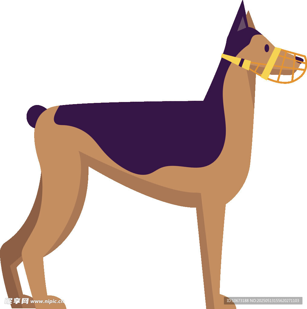 站立的杜賓犬插畫形象