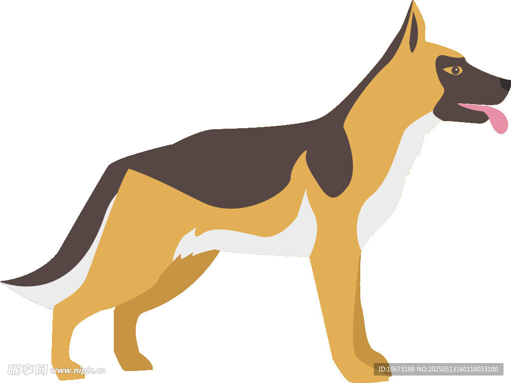 站立的德國牧羊犬插畫