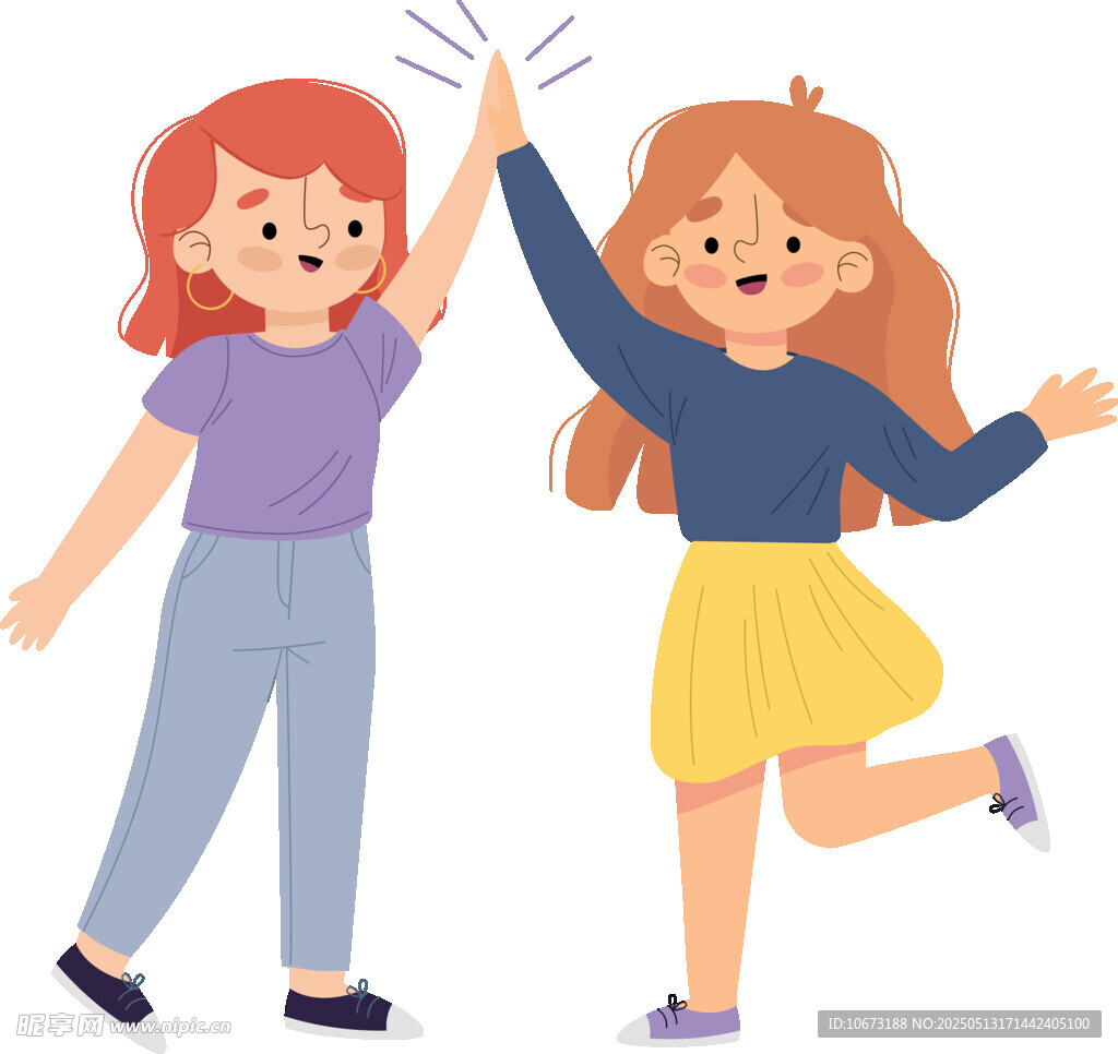 女孩間的歡樂擊掌時刻