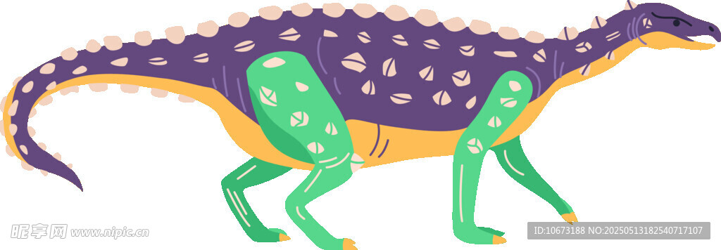 彩色斑點恐龍插畫