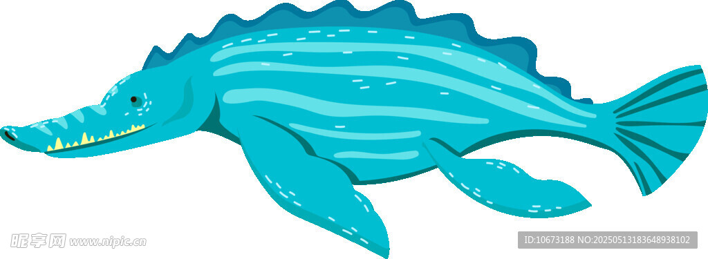 藍色條紋海馬插畫