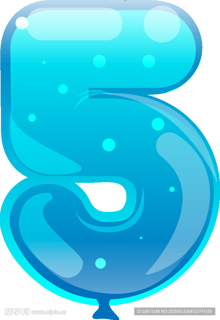 藍色數字5氣球