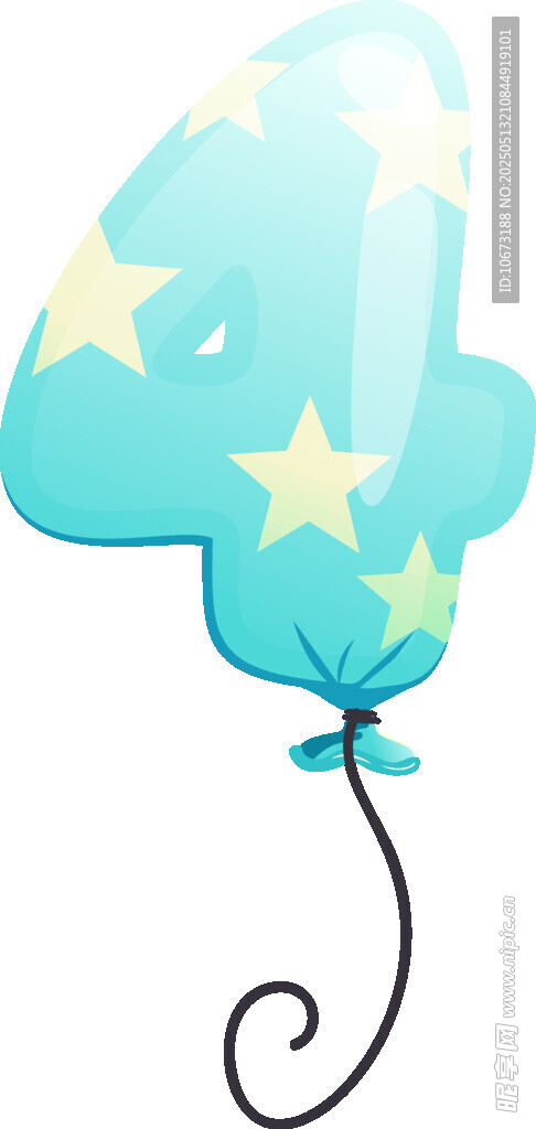 藍色星星圖案4號氣球