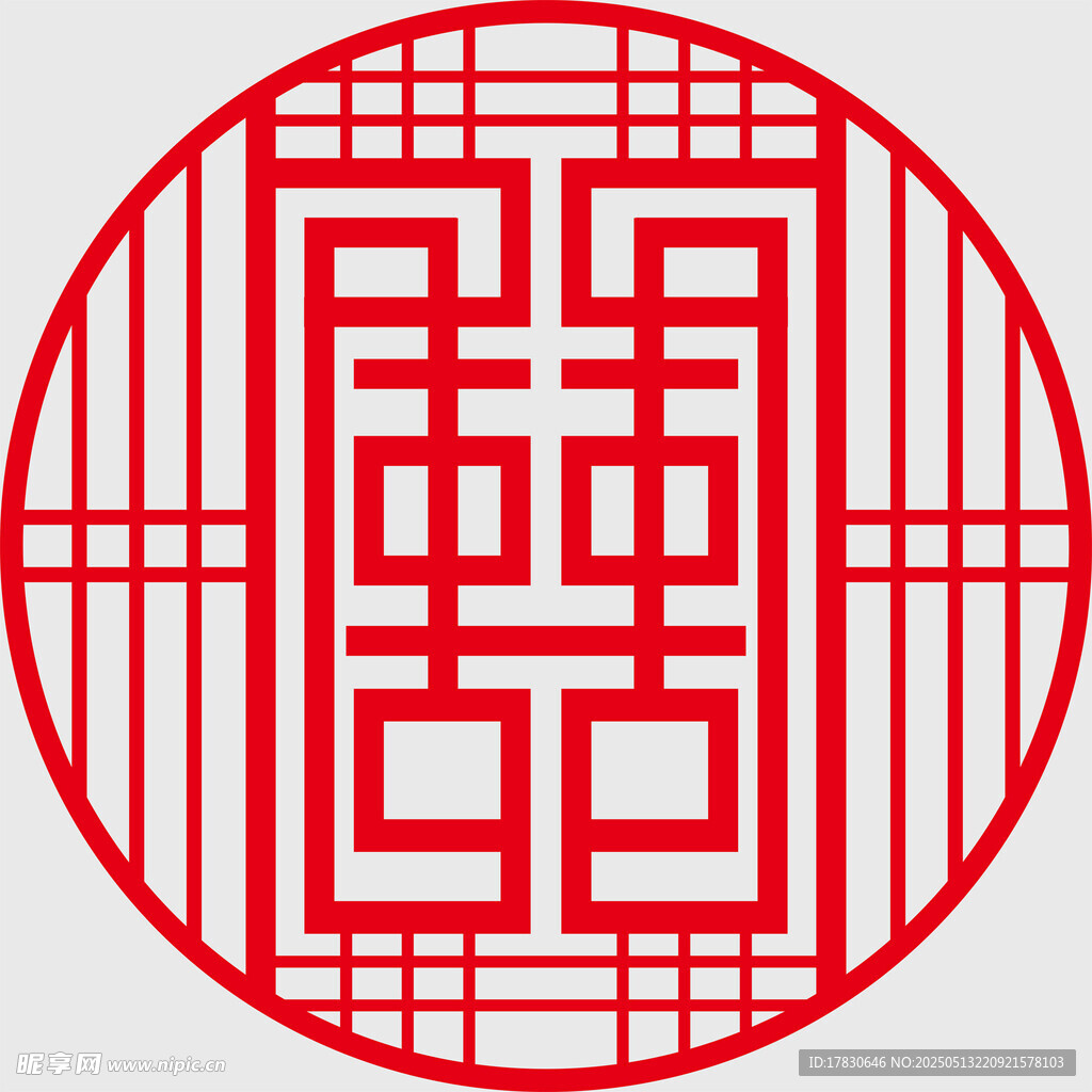 中式傳統紅色窗欞圖案