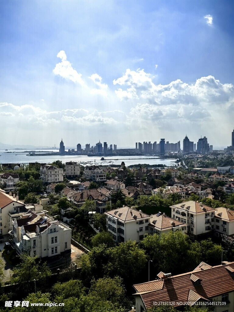 青島城市與居民區天際線景觀