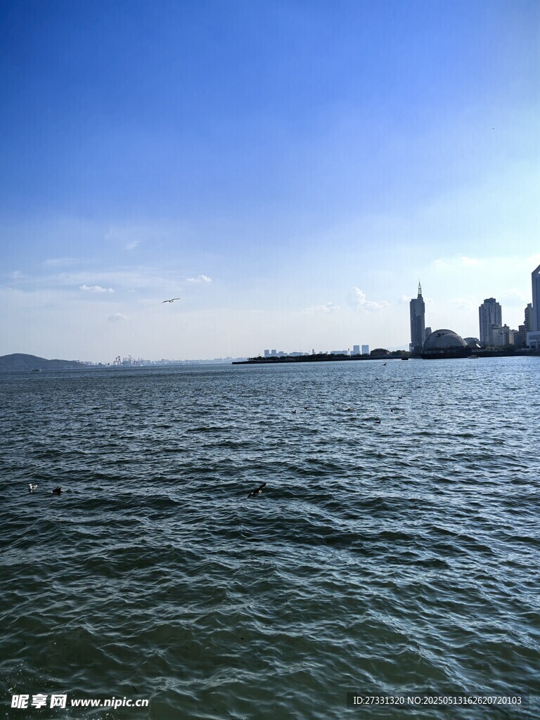 海上遠眺城市天際線