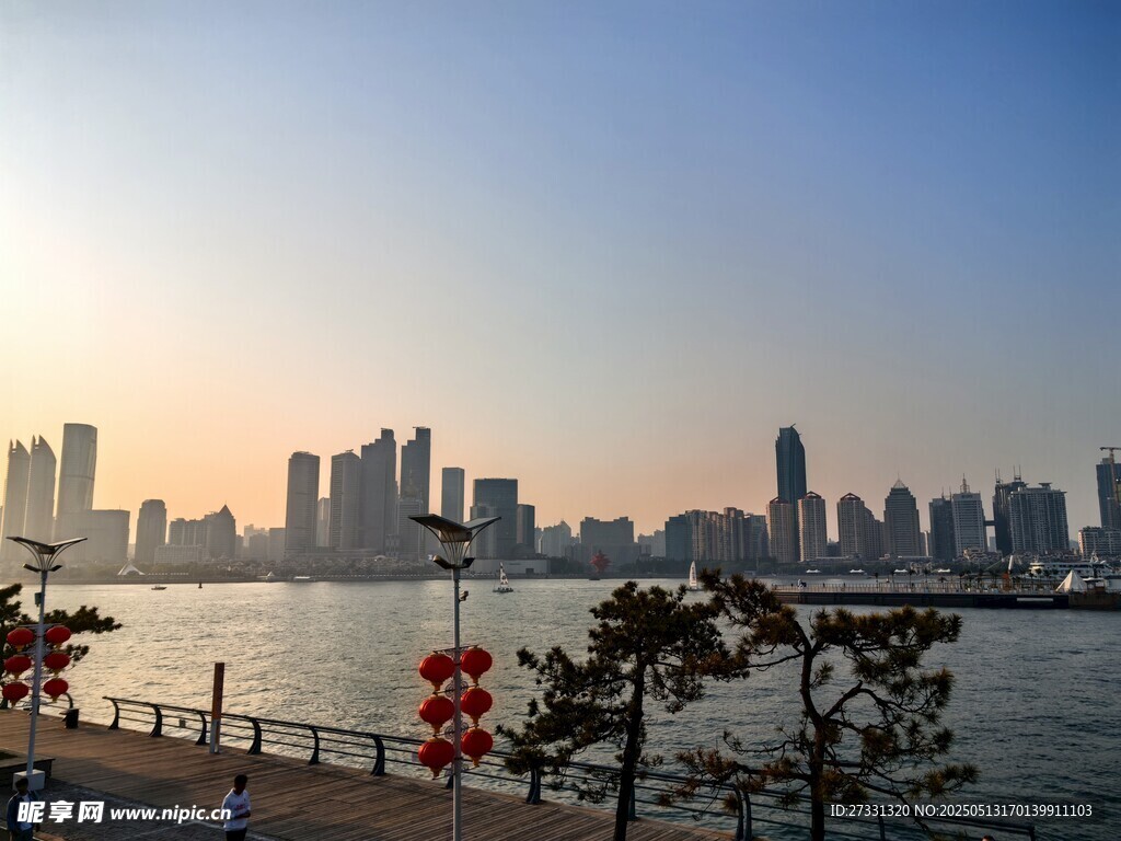 海濱城市美麗天際線景觀