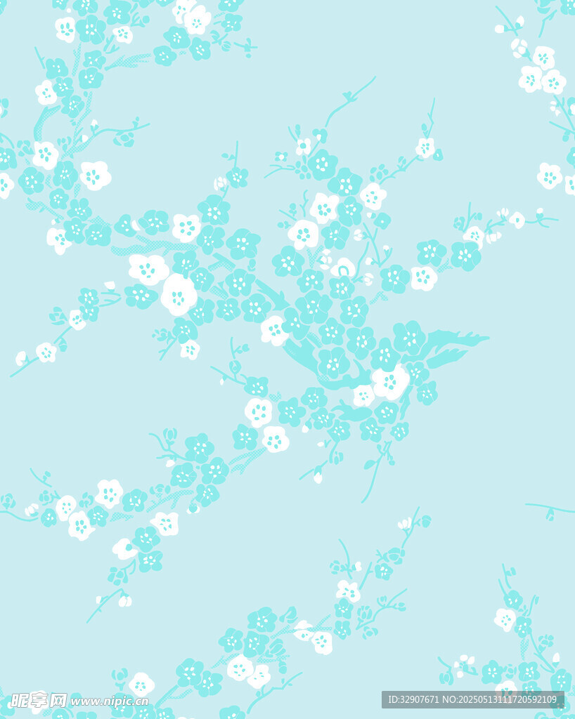淡藍(lán)色花卉圖案背景
