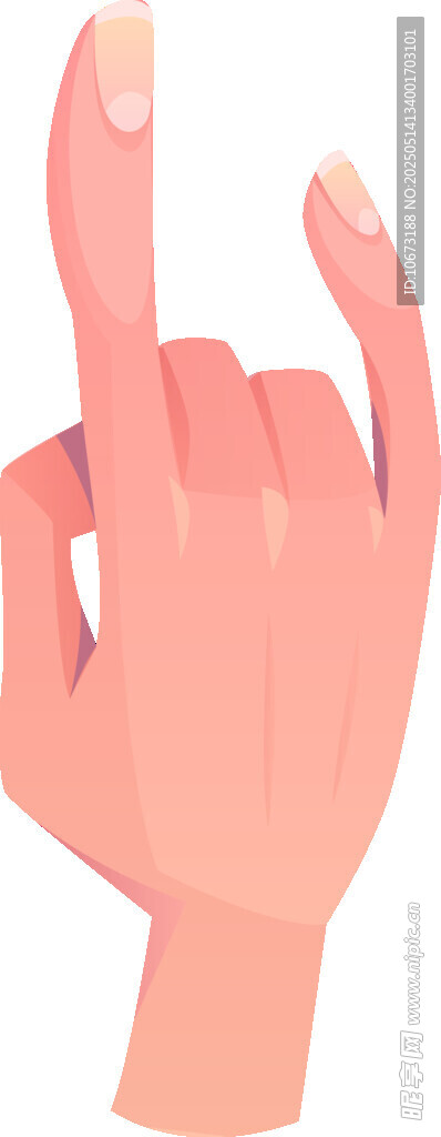 比耶手勢(shì)手部插畫
