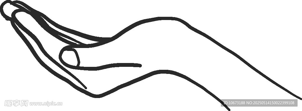 簡(jiǎn)約線條勾勒的手部輪廓