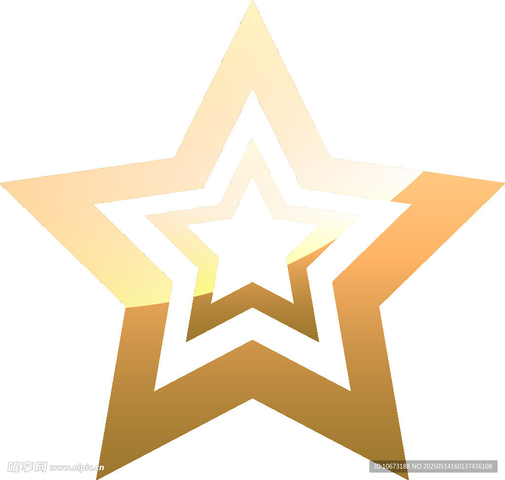 金色多層五角星圖標