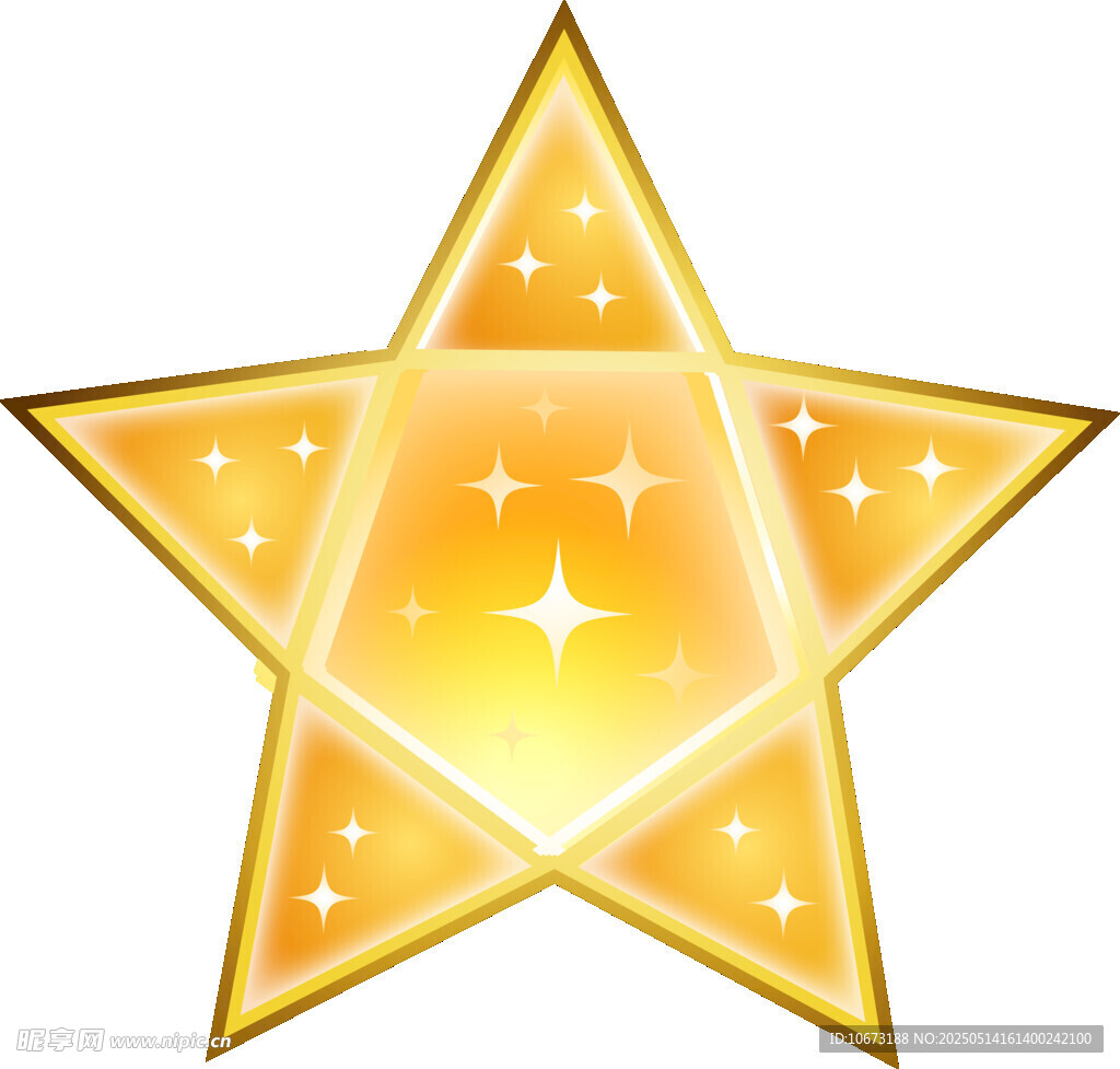 閃耀金色五角星圖標