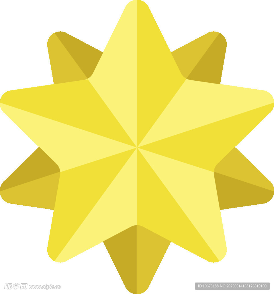 金色立體五角星圖標