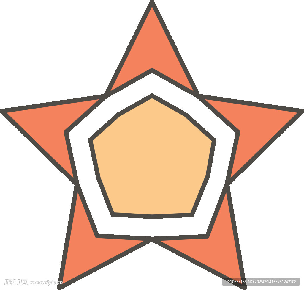 五角星形嵌套六邊形圖案