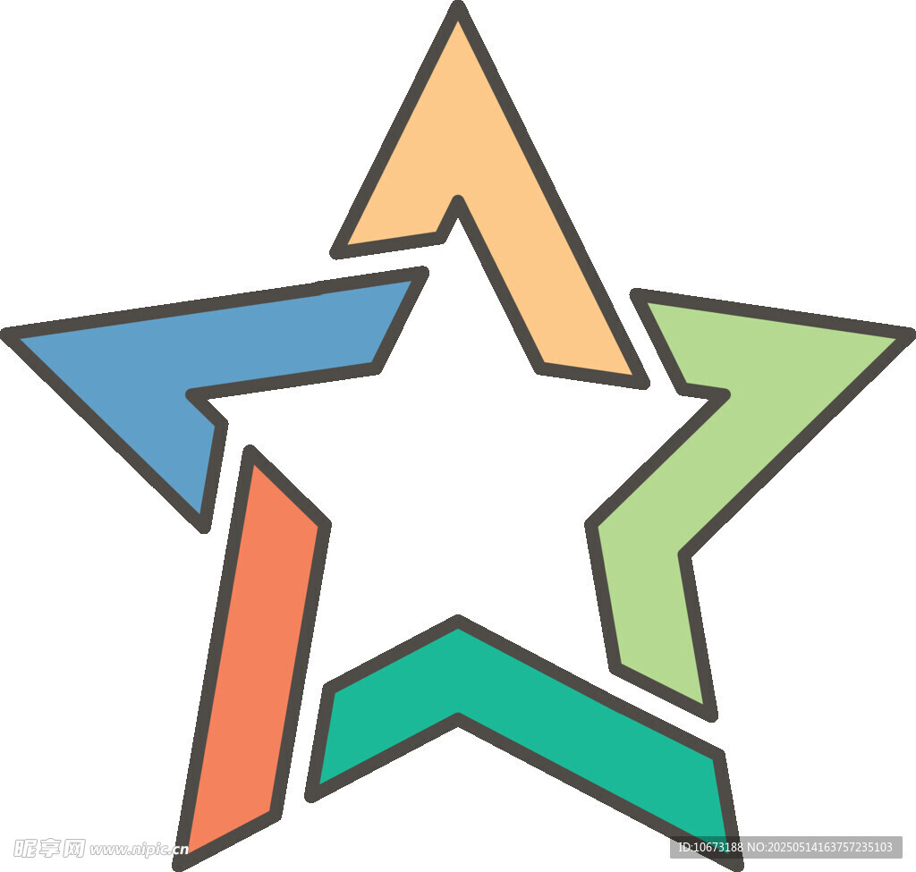 多彩五角星圖標(biāo)