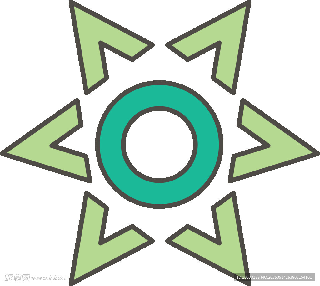 綠色星形環(huán)繞圓環(huán)圖標(biāo)