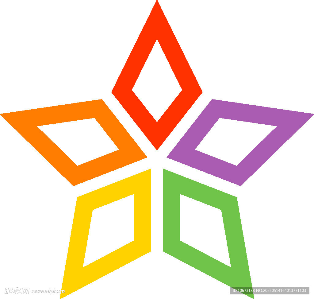 多彩五角星幾何圖形標志