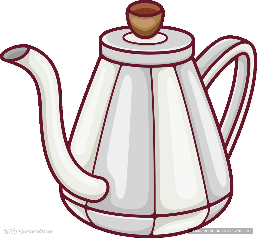 簡約風格白色陶瓷茶壺