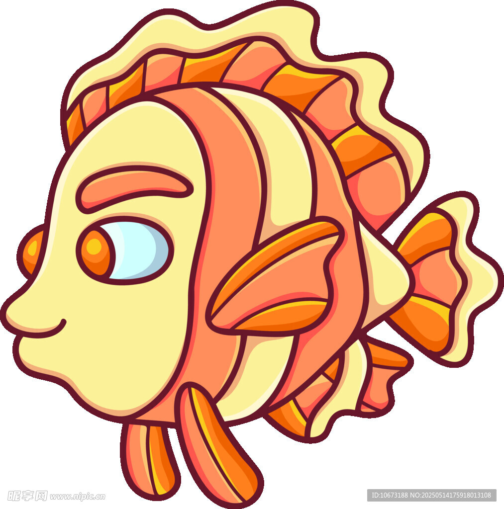 可愛卡通條紋小魚