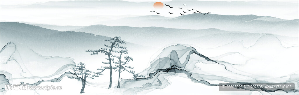 水墨山水意境圖