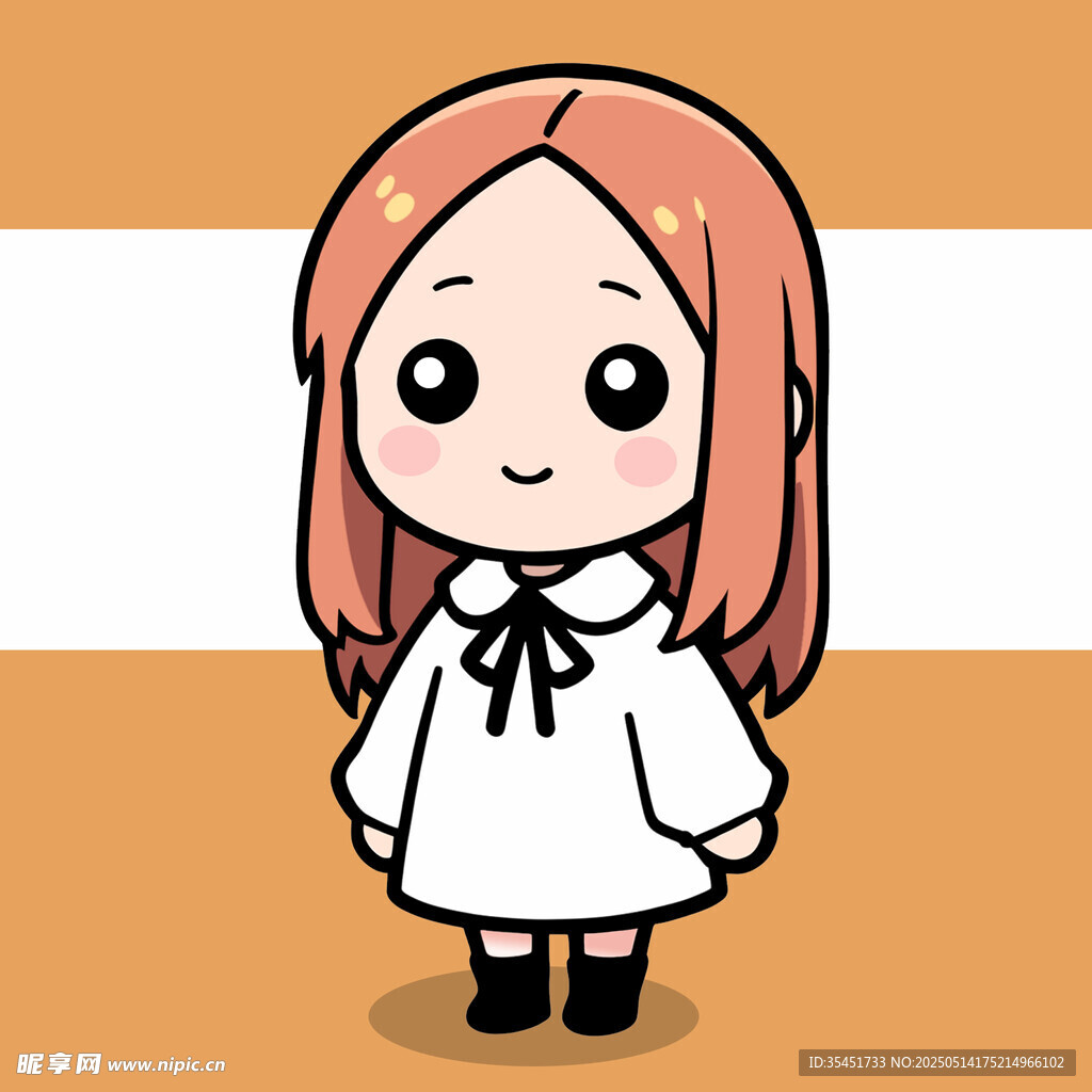 可愛紅發女孩卡通形象