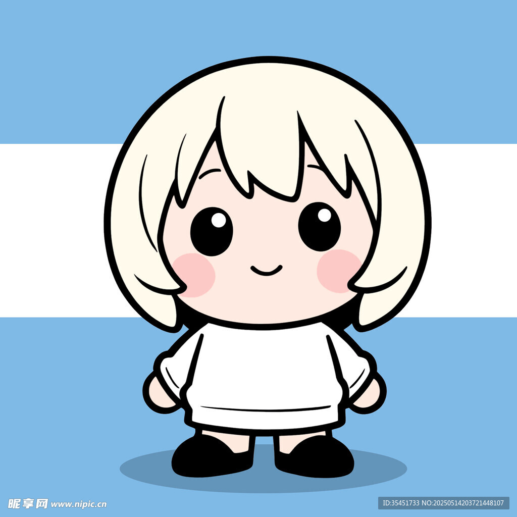 可愛短發卡通女孩形象