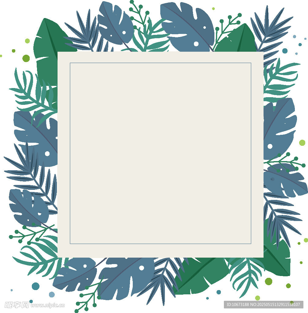 熱帶植物邊框空白模板