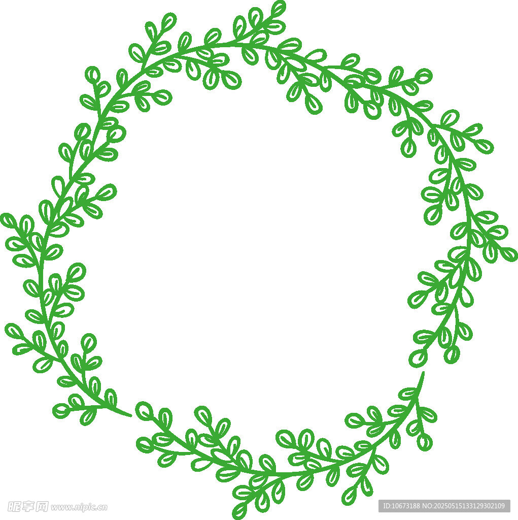 綠色植物花環(huán)裝飾圖案