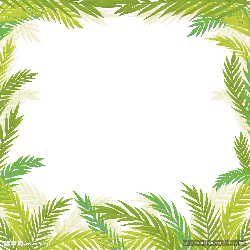 熱帶植物邊框背景圖